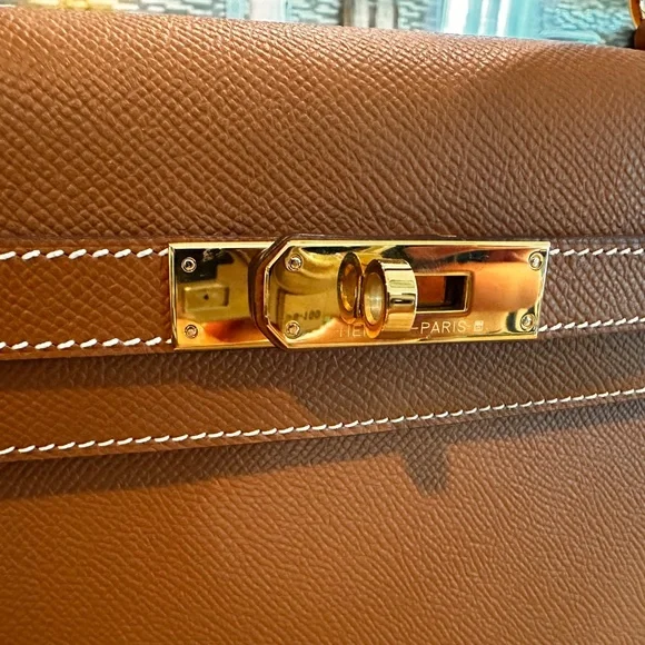 Hermes Kelly epsom salt 28 Gold - Picture 13 of 13